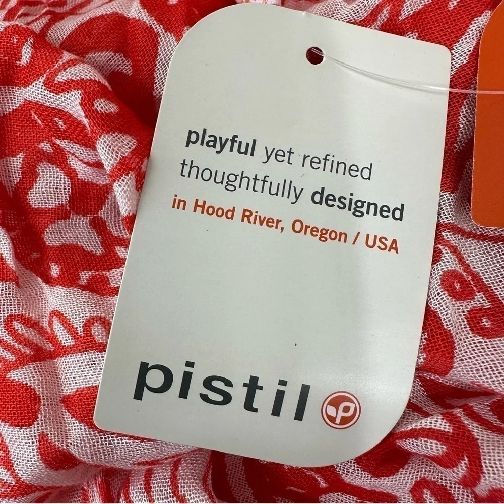 Poppy Orange White Floral Infinity Lightweight Scarf